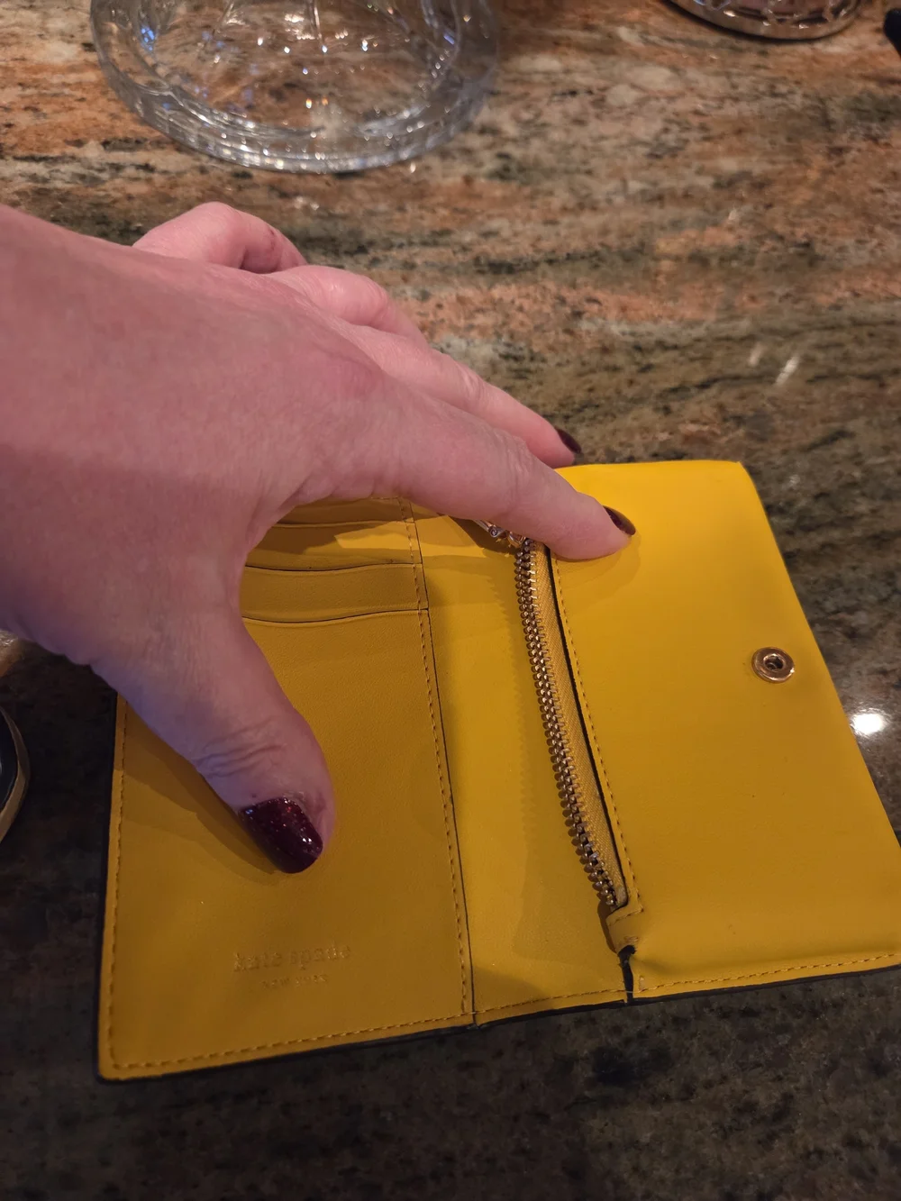 kate spade Yellow Leather Chain Shoulder Bag And Wallett
